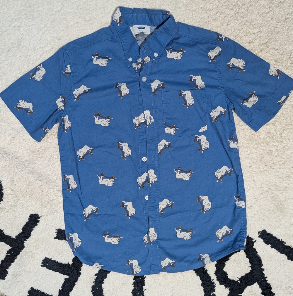 Old Navy Boys Causal Button-Up Short Sleeve Shirt